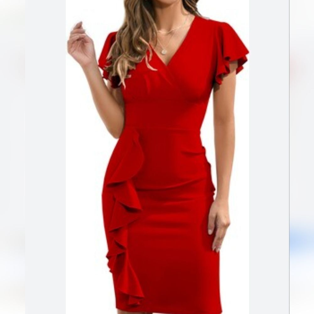 BRAND NEW KNITEE RUFFLE RUCHED SIDE MINI BODYCON DRESS - Picture 13 of 13